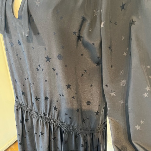 Zadig & Voltaire 100% Silk Riche Jac Deluxe Black Star Pattern Dress Womens M - Picture 6 of 16